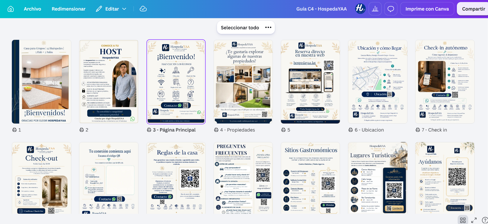 Vista completa del libro editable en Canva